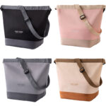 Sac à lunch de style japonais en toile naturelle, grand format fourre-tout pour travail et usage quotidien