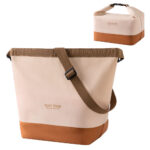 Sac à lunch de style japonais en toile naturelle, grand format fourre-tout pour travail et usage quotidien