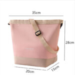Sac à lunch de style japonais en toile naturelle, grand format fourre-tout pour travail et usage quotidien