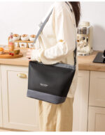 Sac à lunch de style japonais en toile naturelle, grand format fourre-tout pour travail et usage quotidien