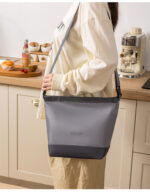 Sac à lunch de style japonais en toile naturelle, grand format fourre-tout pour travail et usage quotidien
