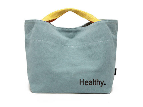 Sac à lunch de style japonais en toile naturelle, grand format fourre-tout pour travail et usage quotidien