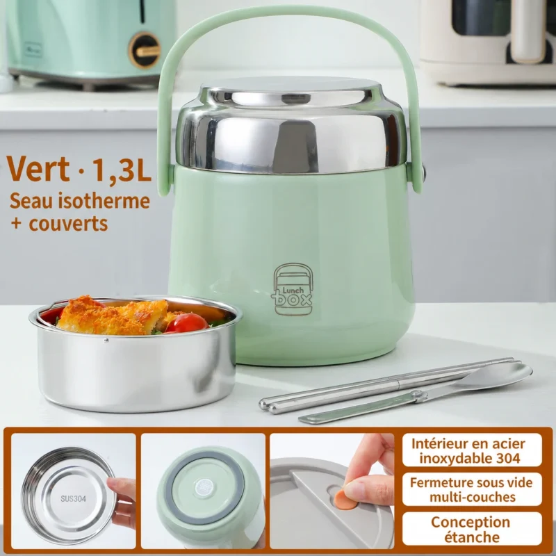 Boîte repas isotherme acier inoxydable 304
