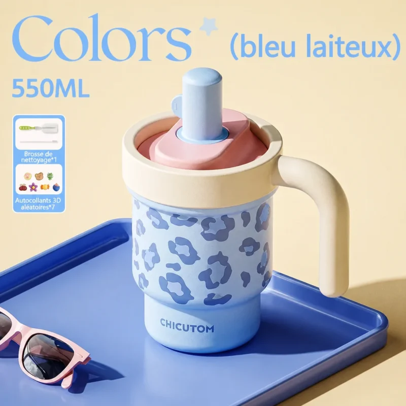 Mug isotherme léopard 550ml, tasse café céramique 2026
